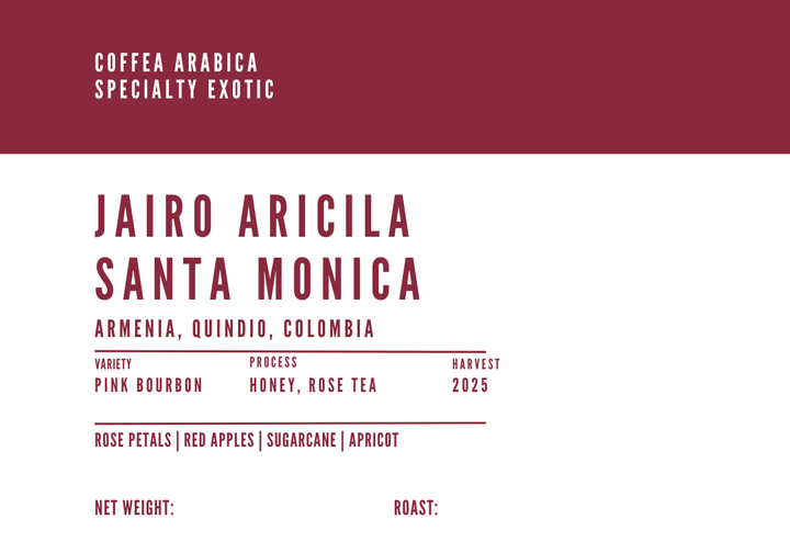 Jairo Arcila Santa Monica Pink Bourbon Rose Tea