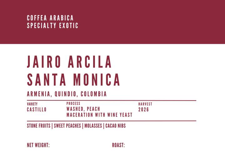 Colombia Experimental - Jairo Arcila Santa Monica Castillo Washed w/ Peach