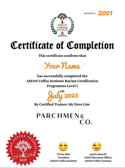 [Revised] ASEAN Coffee Institute (ACI) Barista Level 1 - Oct Program Blended Learning